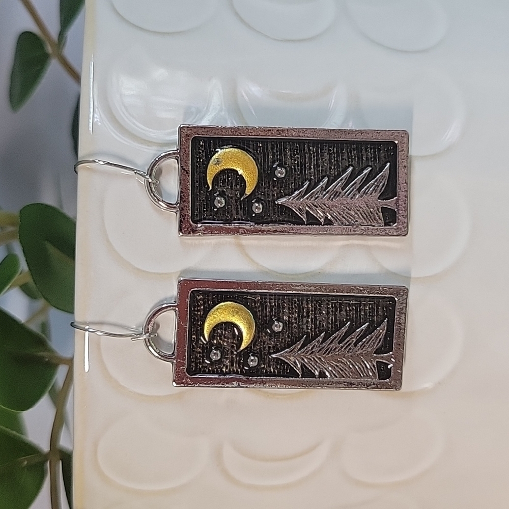 Moonlight Forest Drop Earrings, 925 wires